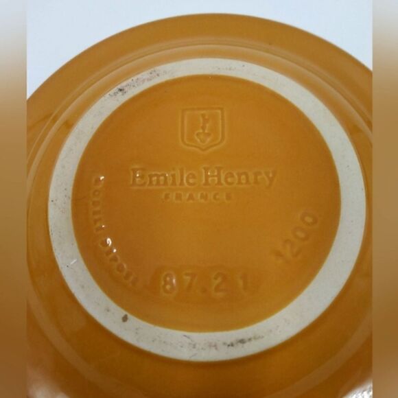 Emile Henry France 3 Saucers Kitchen Dining Coffee Tea  Mustard Yellow - Picture 7 of 10